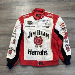 Jim Beam Robby Gordon Nascar Racing JH Design Cotton Twill Jacket Size M *READ*